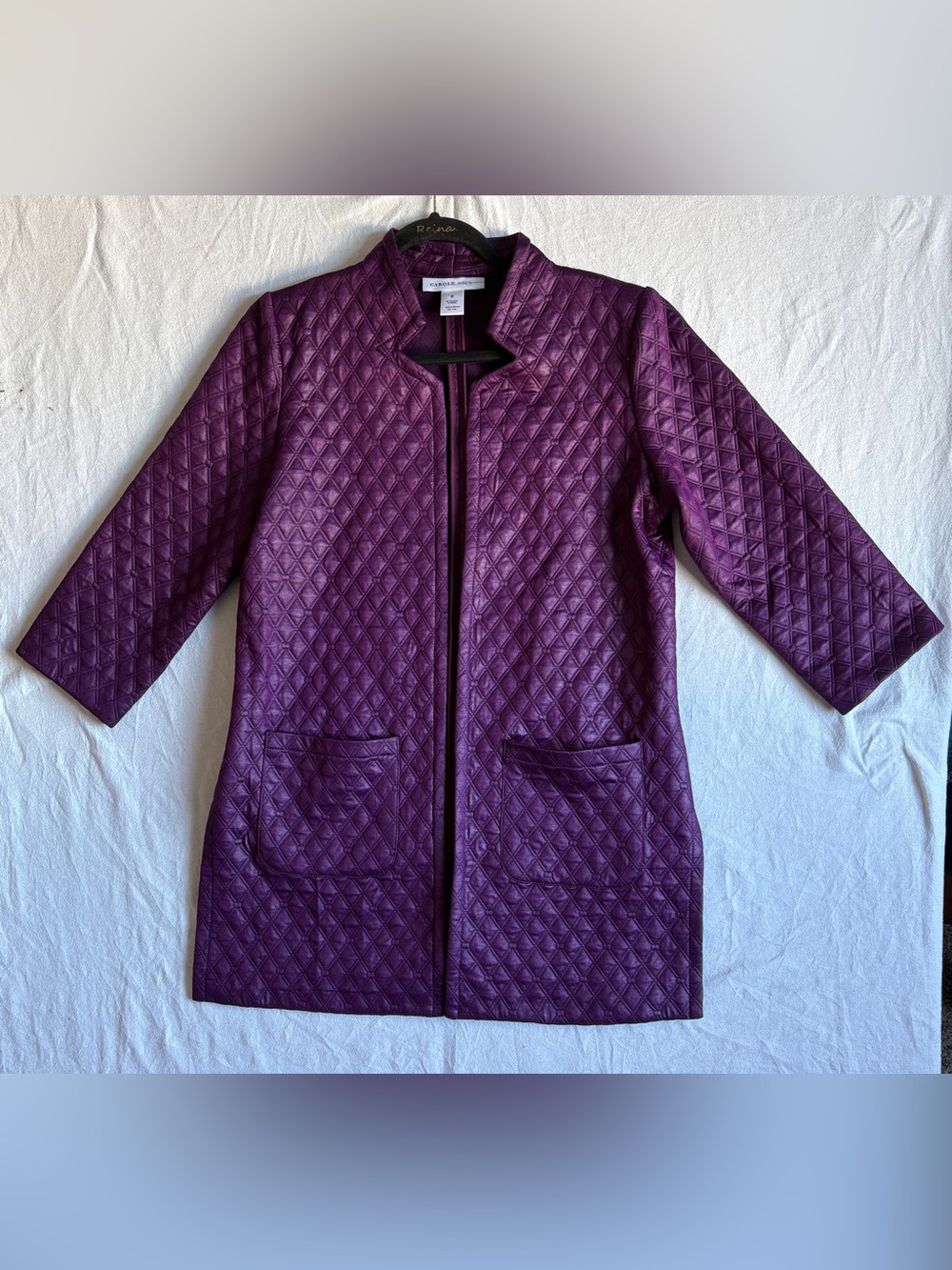 Carole Wren Purple Midweight Coat Sz M. WPL-11128